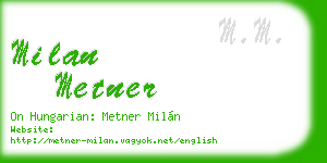 milan metner business card